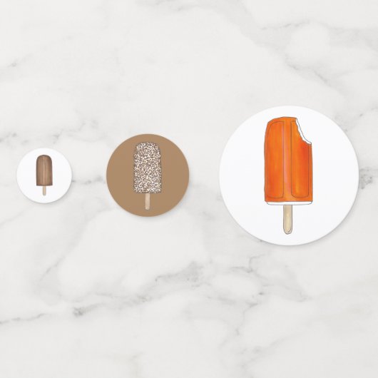 Ice Cream Poppen Bars Popsicle Creamsicle Picnic Confetti (Achterkanten)