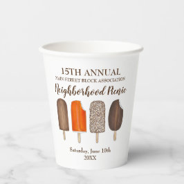 Ice Cream Poppen Bars Popsicle Creamsicle Picnic Papieren Bekers