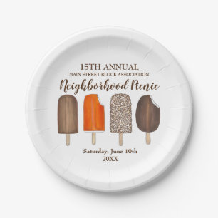 Ice Cream Poppen Bars Popsicle Creamsicle Picnic Papieren Bordje