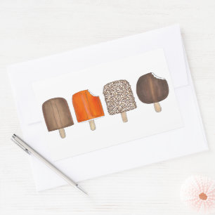 Ice Cream Poppen Bars Popsicle Creamsicle Picnic Rechthoekige Sticker