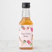 Ice Cream Popsiche Pink Pool Party Likeurfles Etiket (Voorkant)