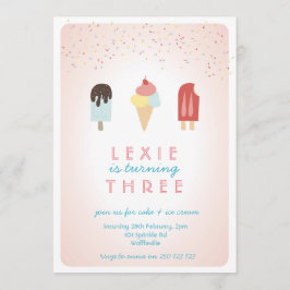 Ice Cream & Popsicle Summer Invitation roze Kaart
