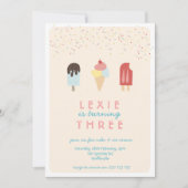 Ice Cream & Popsicle Zomer Uitnodiging (Voorkant)