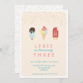 Ice Cream & Popsicle Zomer Uitnodiging (Voorkant / Achterkant)