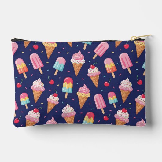 Ice cream, popsicles and cherries pattern etui (Achterkant)