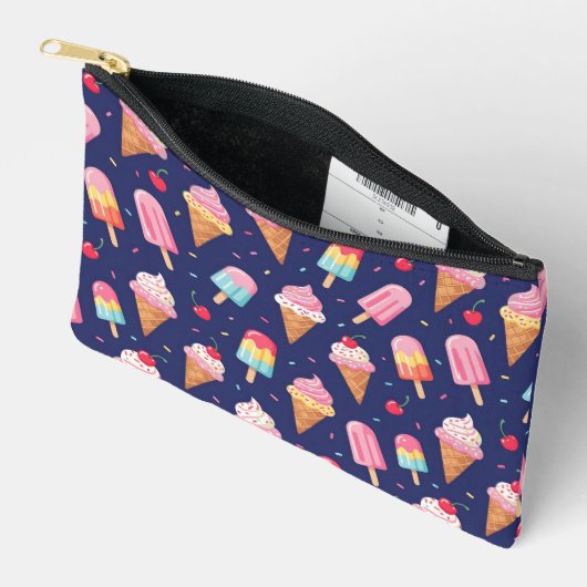 Ice cream, popsicles and cherries pattern etui (Open)