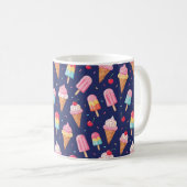 Ice cream, popsicles and cherries pattern koffiemok (Voorkant rechts)