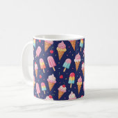 Ice cream, popsicles and cherries pattern koffiemok (Voorkant links)