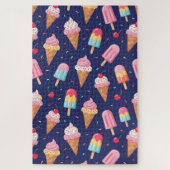 Ice cream, popsicles and cherries pattern legpuzzel (Verticaal)