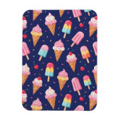 Ice cream, popsicles and cherries pattern magneet (Verticaal)