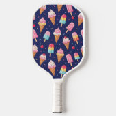Ice cream, popsicles and cherries pattern pickleball paddle (Achterkant)