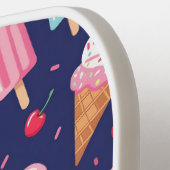 Ice cream, popsicles and cherries pattern pickleball paddle (Links Detail)