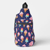 Ice cream, popsicles and cherries pattern sling bag (Voorkant)
