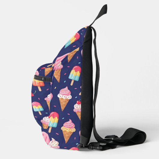 Ice cream, popsicles and cherries pattern sling bag (Rechts)