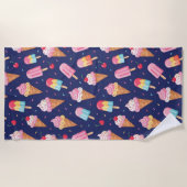 Ice cream, popsicles and cherries pattern strandlaken (Voorkant)