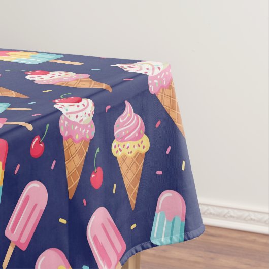 Ice cream, popsicles and cherries pattern tafelkleed (Voorbeeld)