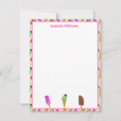 Ice Cream Popsicles Patroon op maat Notitiekaartje (Voorkant)