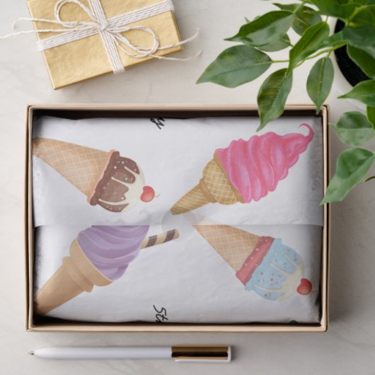 Ice Cream Popsicles Summer Pool Party Tissuepapier (Geschenk)