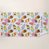 Ice Cream Popsics aangepaste teksthanddoek Strandlaken (Voorkant)