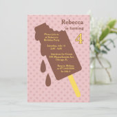 Ice Cream Popsile Birthday Party Invitation Kaart (Staand voorkant)