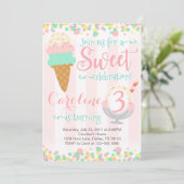 Ice Cream Popsile Birthday Party Invitation Kaart (Staand voorkant)