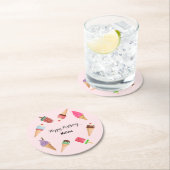 Ice Cream Popsiment Party roze Paper Onderzetter (Insitu)