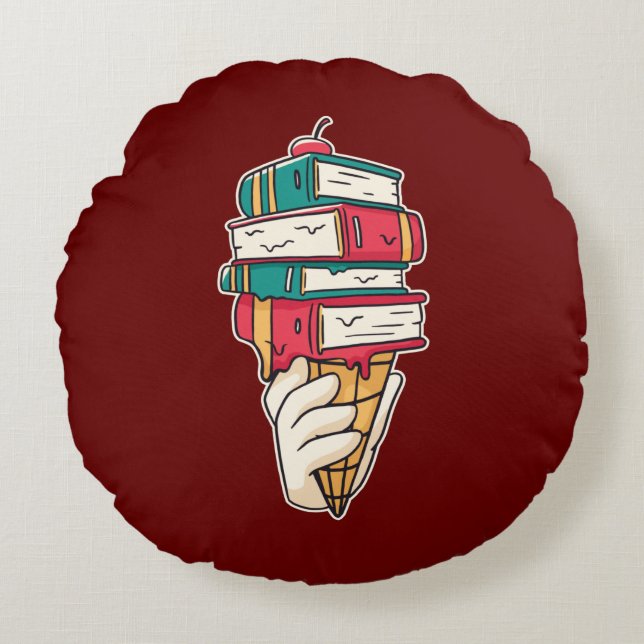 Ice Cream Pun Rond Kussen (Voorkant)