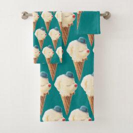 Ice Cream Puppy Pattern Bad Handdoek