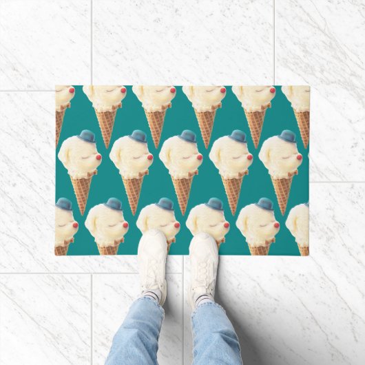 Ice Cream Puppy Pattern Deurmat (Binnen)