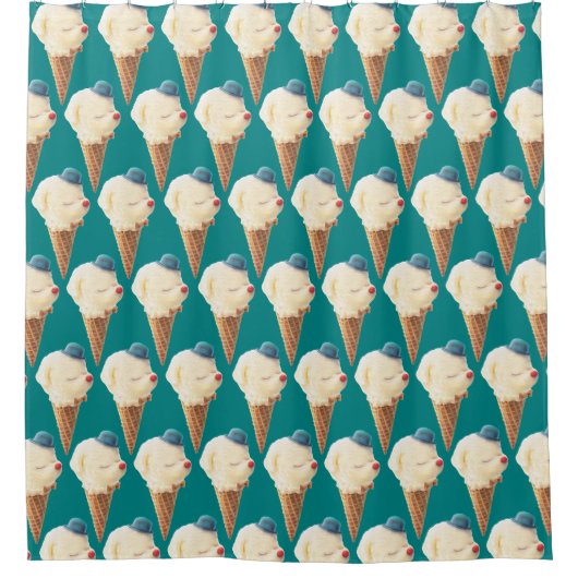 Ice Cream Puppy Pattern Douchegordijn (Voorkant)