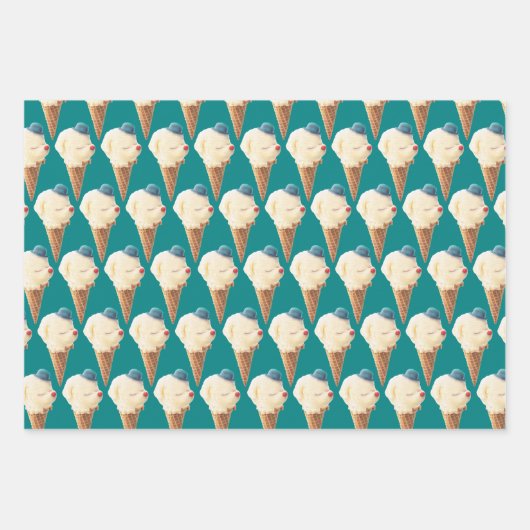 Ice Cream Puppy Pattern Inpakpapier Vel (Voorkant 3)