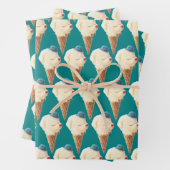 Ice Cream Puppy Pattern Inpakpapier Vel (In situ)