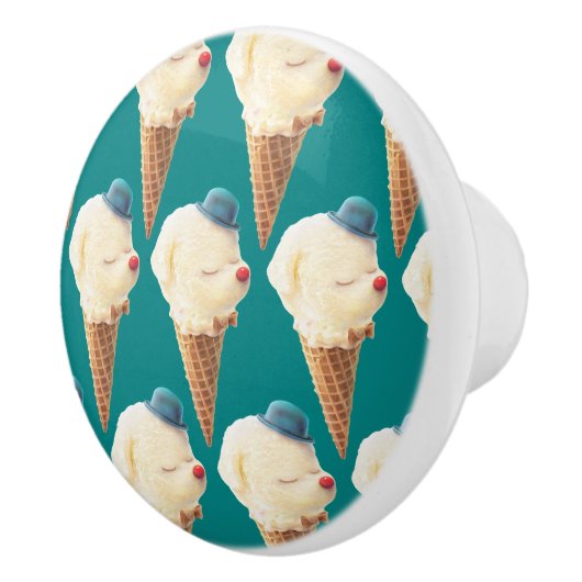Ice Cream Puppy Pattern Keramische Knop (Rechts)