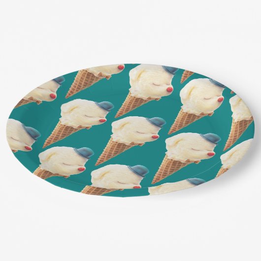 Ice Cream Puppy Pattern Papieren Bordje (Gekanteld)
