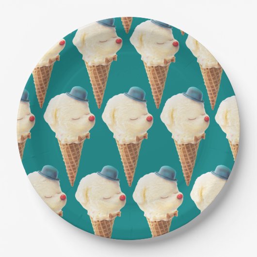 Ice Cream Puppy Pattern Papieren Bordje (Voorkant)