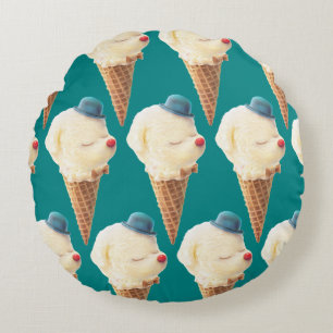 Ice Cream Puppy Pattern Rond Kussen