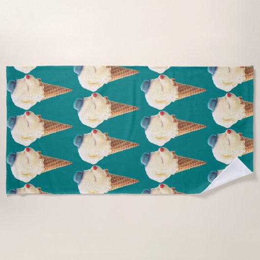 Ice Cream Puppy Pattern Strandlaken (Voorkant)