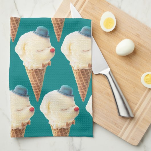 Ice Cream Puppy Pattern Theedoek (Quarter Fold)