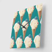 Ice Cream Puppy Pattern Vierkante Klok (Hoek)