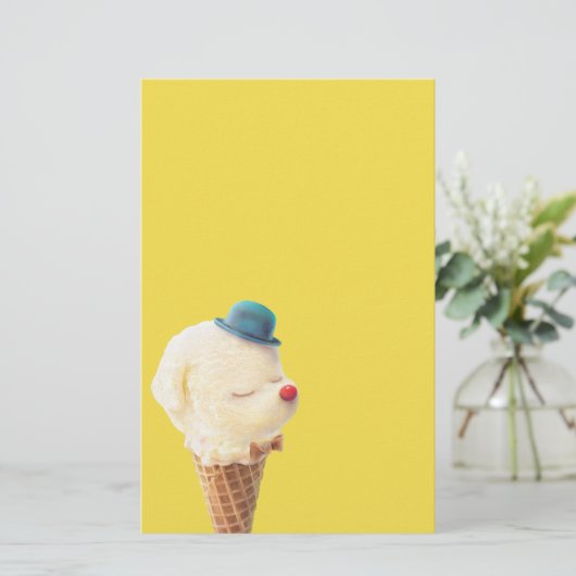 Ice Cream Puppy - Zoet & Chill Briefpapier (Staand voorkant)