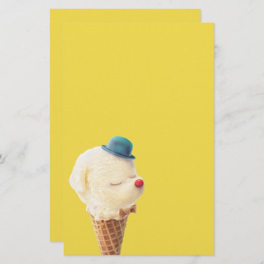 Ice Cream Puppy - Zoet & Chill Briefpapier (Voorkant / Achterkant)