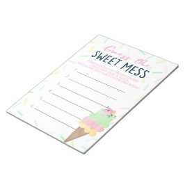 Ice Cream Raad het zoete puinspel antwoord Notitieblok