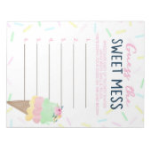 Ice Cream Raad het zoete puinspel antwoord Notitieblok (Voorkant)