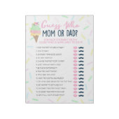 Ice Cream Raad wie Baby shower Game Pack Notitieblok (Linkerzijde)