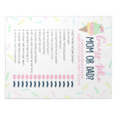 Ice Cream Raad wie Baby shower Game Pack Notitieblok (Voorkant)