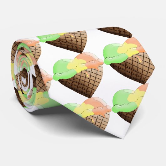 Ice Cream. Rainbow Sherbert Stropdas (Opgerold)