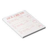 Ice Cream Rating Sheets, Ice Cream Tracking Sheet Notitieblok (Schuin)