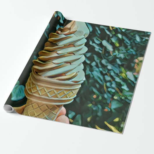 Ice cream recipe cadeaupapier (Uitgerold)