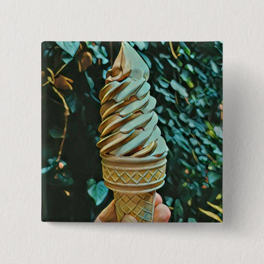 Ice cream recipe vierkante button 5,1 cm (Voorkant)