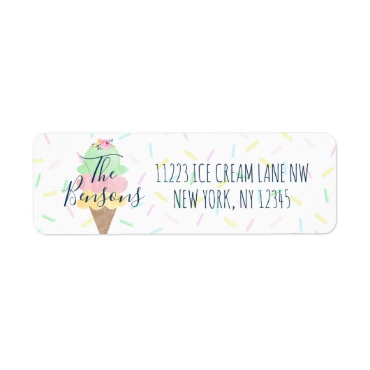 Ice Cream retouradres Sticker labels (Voorkant)